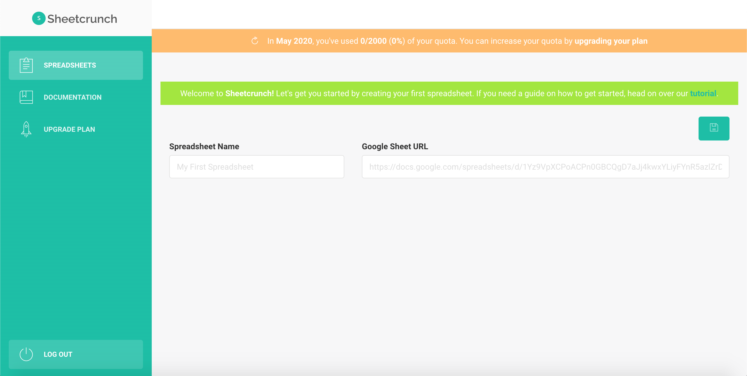 Sheetcrunch | Your Home Page