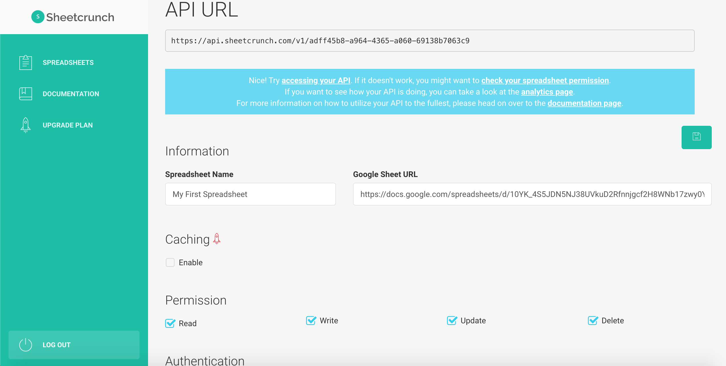 Sheetcrunch | Your First Spreadsheet Control Panel